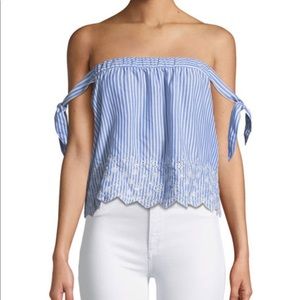 Cupcake & Cashmere Bessy Eyelet striped top